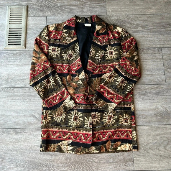 Vintage Hot Stuff Floral Pattern Western Style Lightweight Blazer Made in USA - Picture 4 of 16